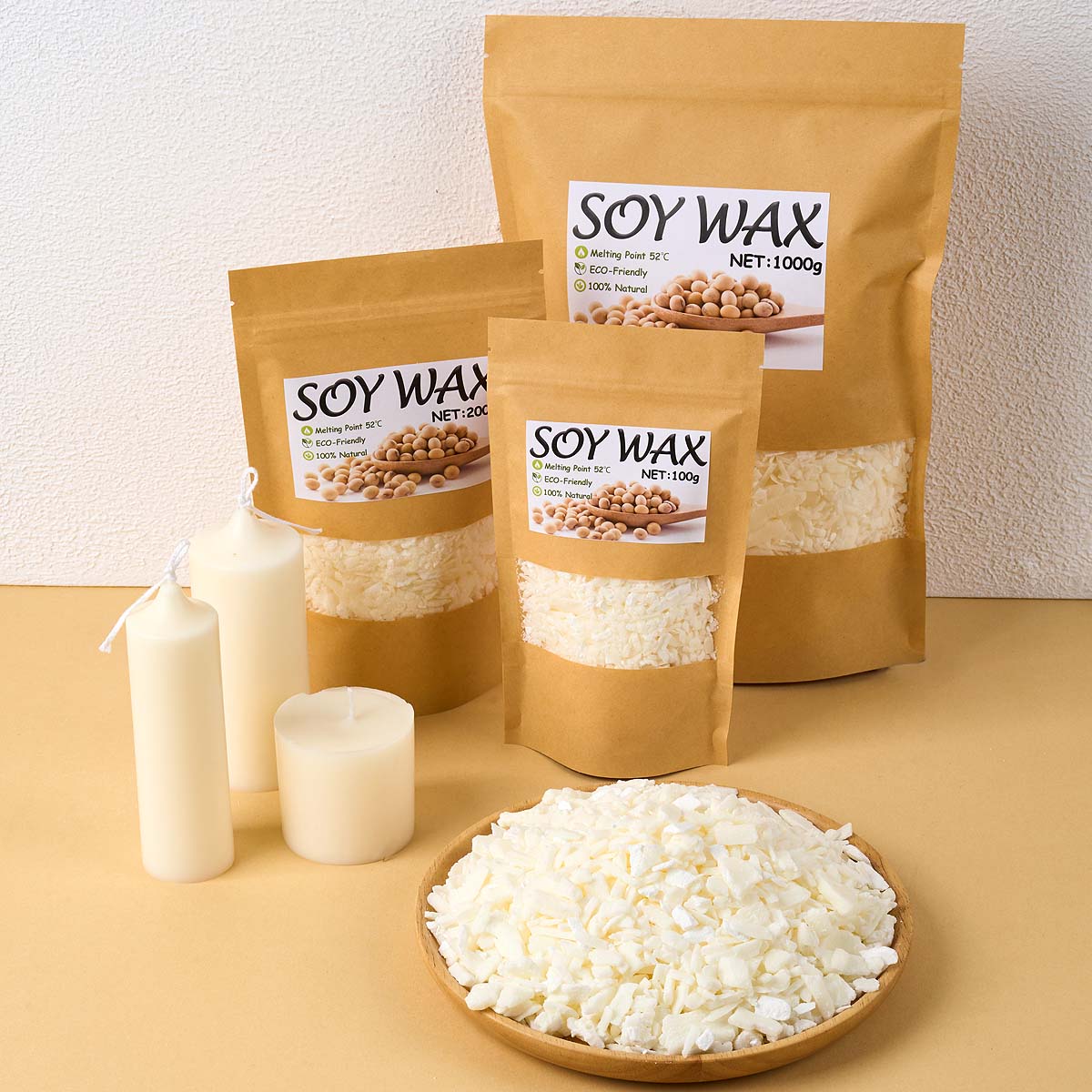 Candle Making Kit Diy - Cire de soja blanche Pure de